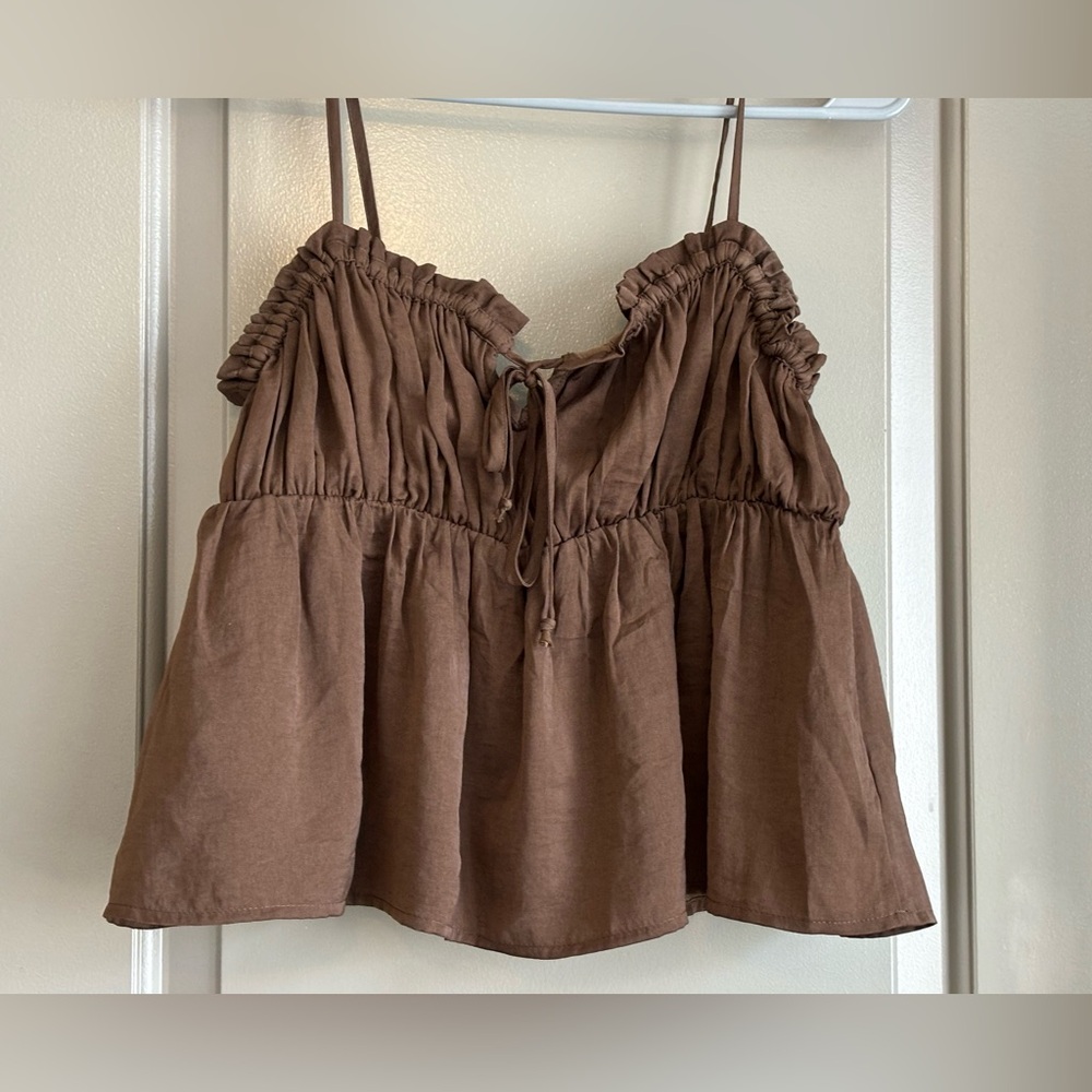 Women’s American Eagle Brown Cropped Tank Top Size S